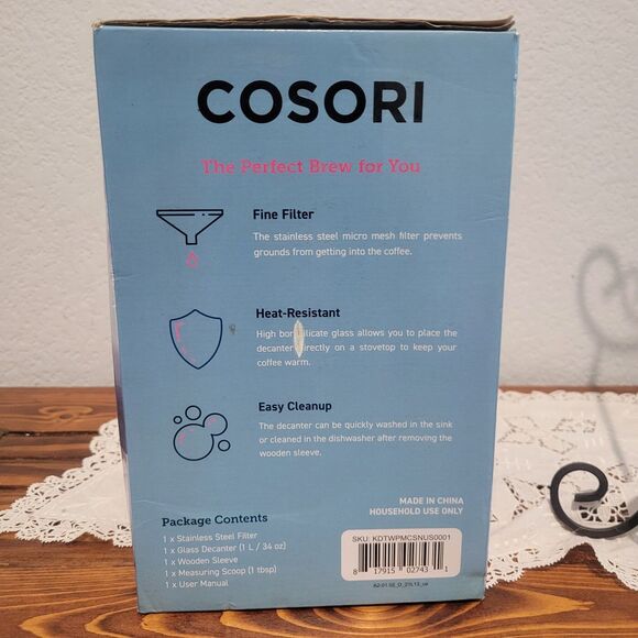 COSORI Pour Over Coffee Maker with Stainless Steel Filter, 8-Cup 34oz Drip Coffe - Picture 12 of 12